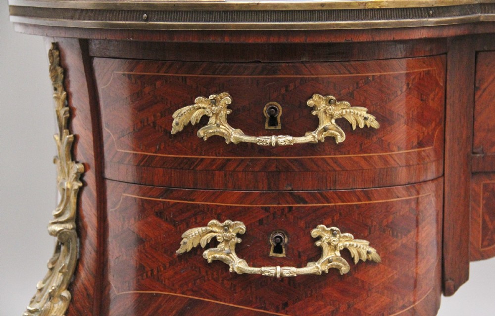 19th Century freestanding French parquetry and Kingwood Desk View XII