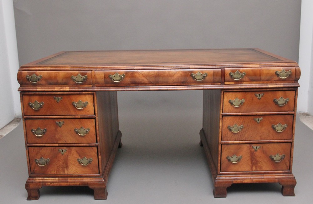 Early 20th Century walnut partners desk