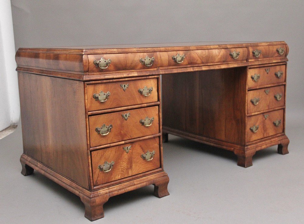 Early 20th Century walnut partners desk View IX