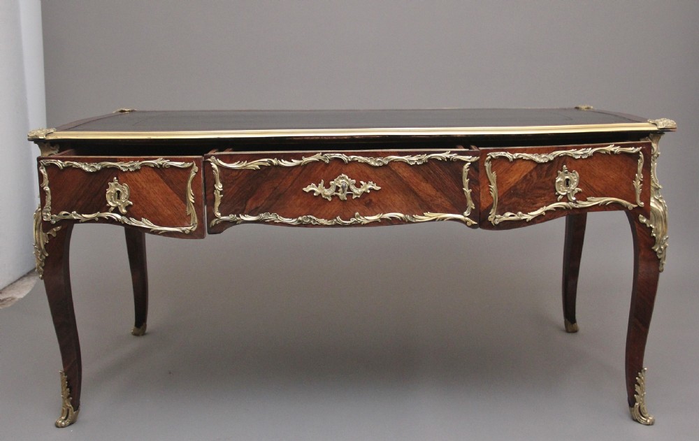A superb quality 19th Century French Kingwood and ormolu mounted bureau-plat desk View II