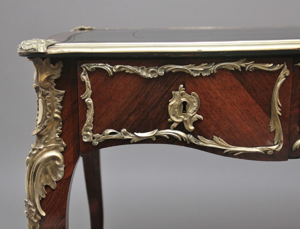 A superb quality 19th Century French Kingwood and ormolu mounted bureau-plat desk View III
