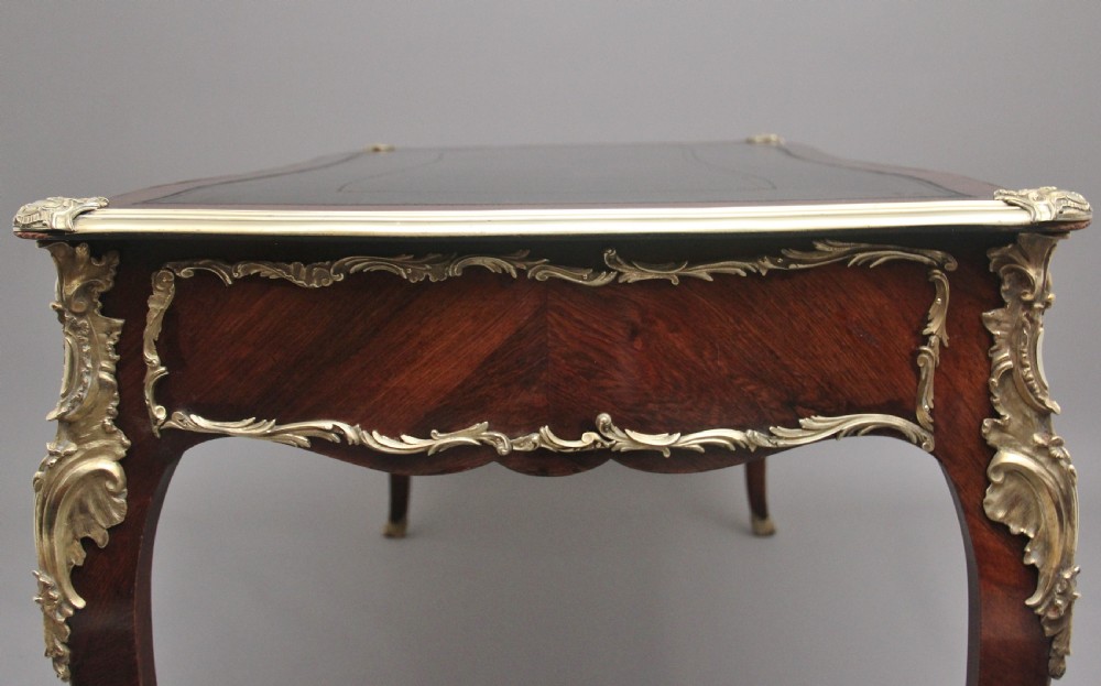 A superb quality 19th Century French Kingwood and ormolu mounted bureau-plat desk View VIII