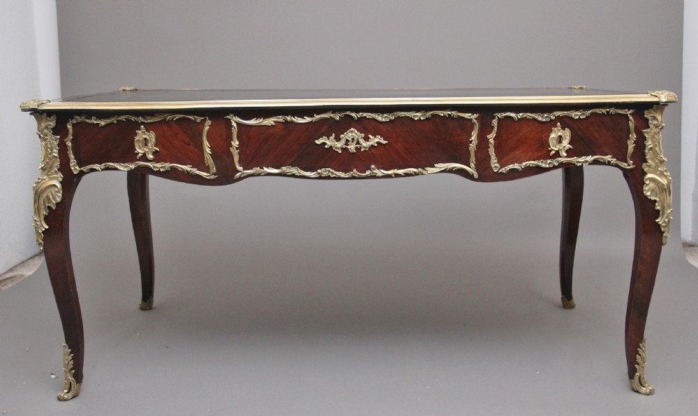 A superb quality 19th Century French Kingwood and ormolu mounted bureau-plat desk View IX