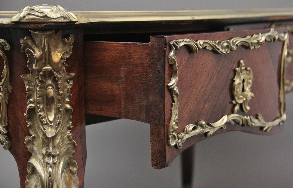 A superb quality 19th Century French Kingwood and ormolu mounted bureau-plat desk View X