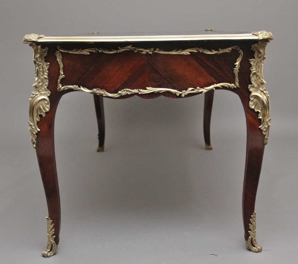 A superb quality 19th Century French Kingwood and ormolu mounted bureau-plat desk View XI