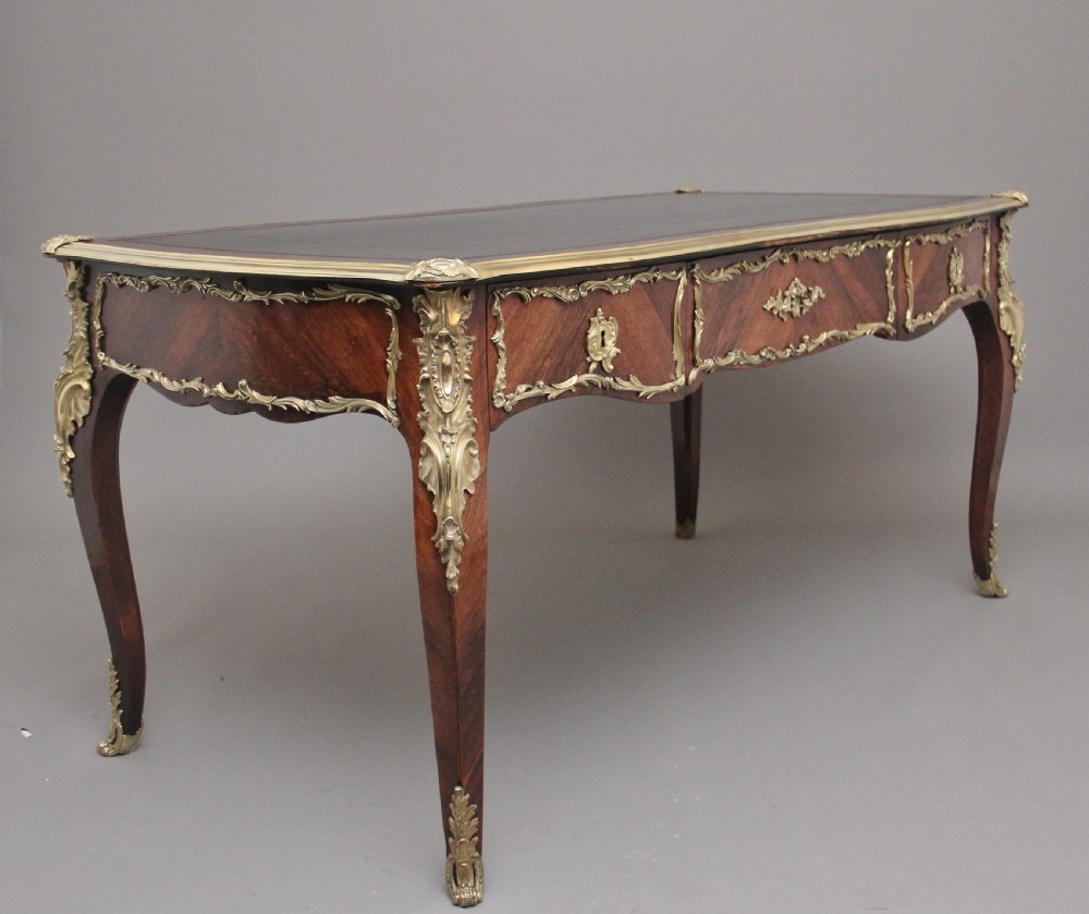 A superb quality 19th Century French Kingwood and ormolu mounted bureau-plat desk View XIII