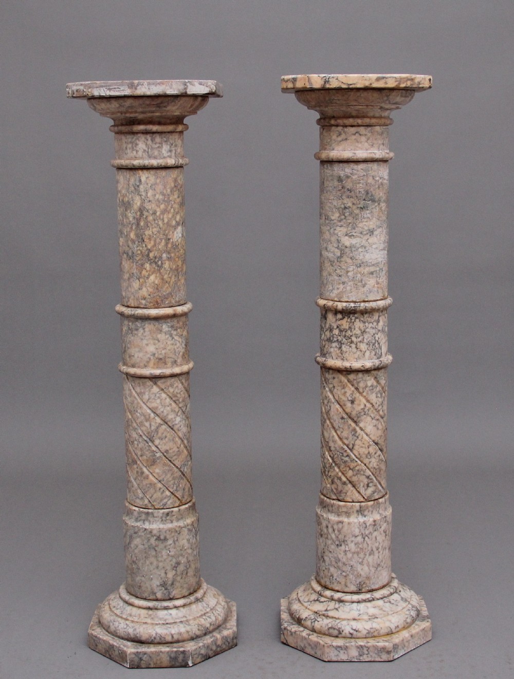 Pair early 20th Century Italian pedestal columns