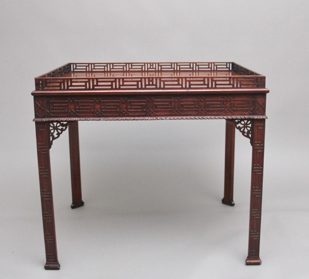 19th Century mahogany silver table 