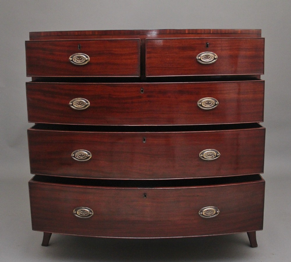 Early 19th Century mahogany bowfront chest  View II