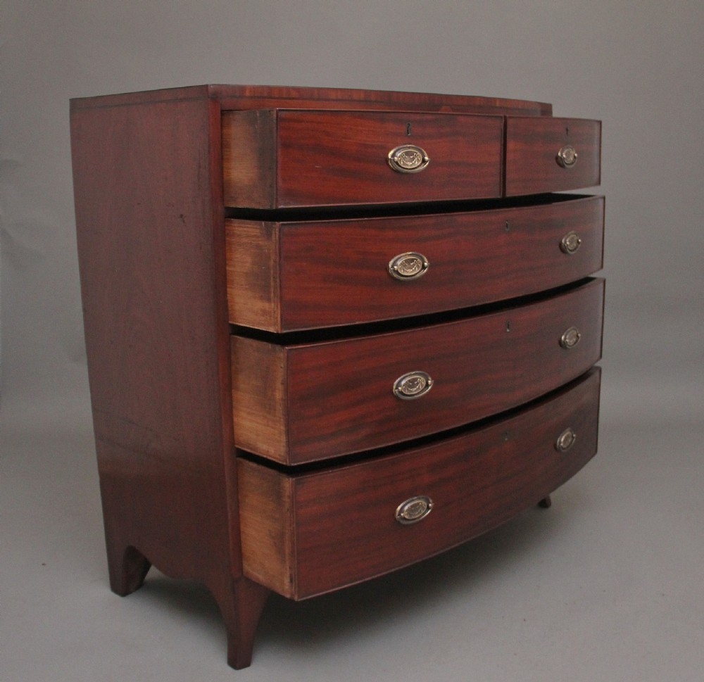 Early 19th Century mahogany bowfront chest  View III