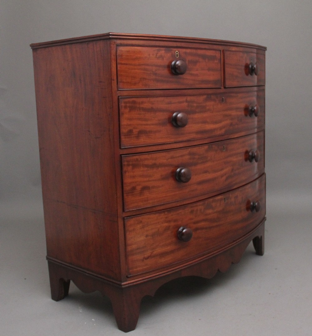 Early 19th Century mahogany bowfront chest of drawers View III