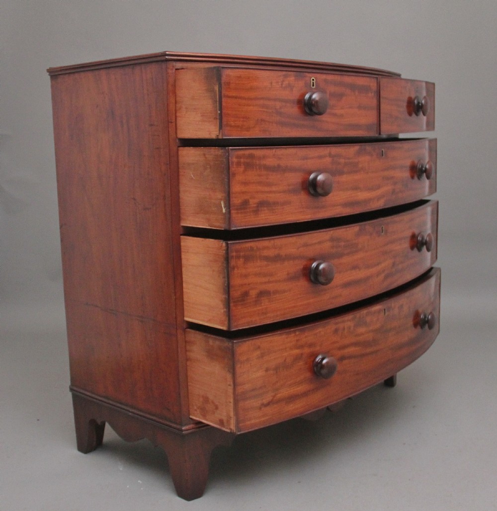 Early 19th Century mahogany bowfront chest of drawers View IV