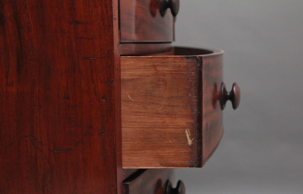 Early 19th Century mahogany bowfront chest of drawers View V