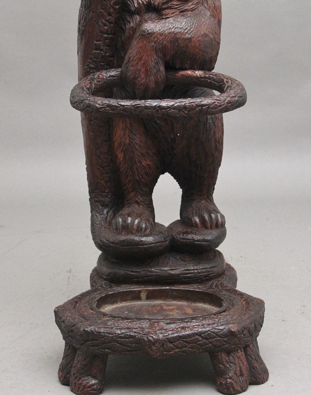 Early 20th Century walnut black forest bear hall stand View VI