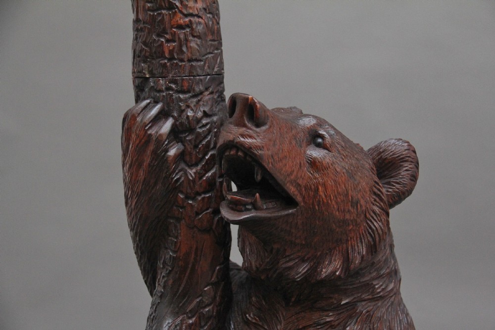 Early 20th Century walnut black forest bear hall stand View IX