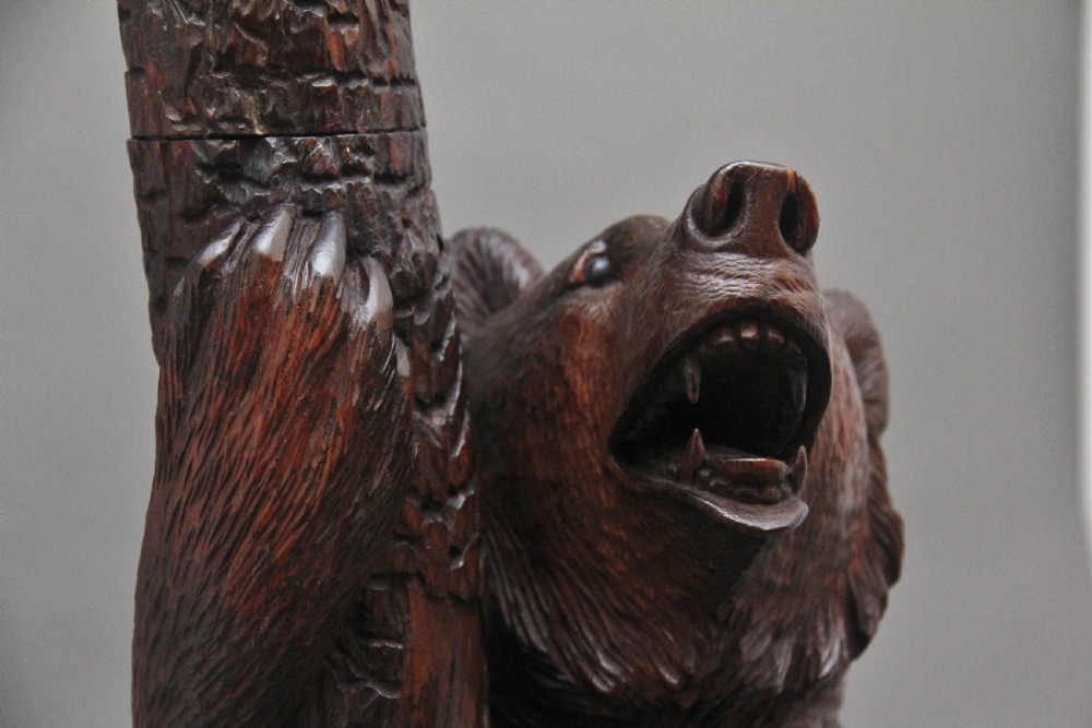Early 20th Century walnut black forest bear hall stand View X