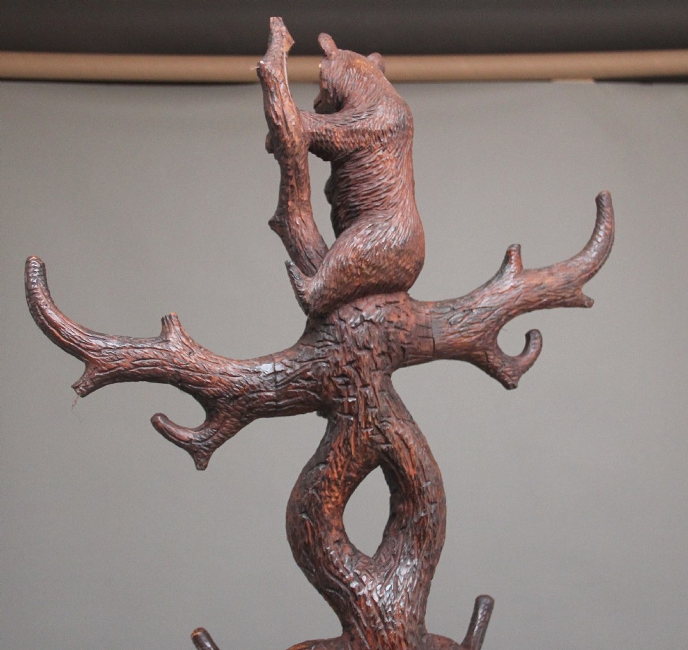 Early 20th Century walnut black forest bear hall stand View XI