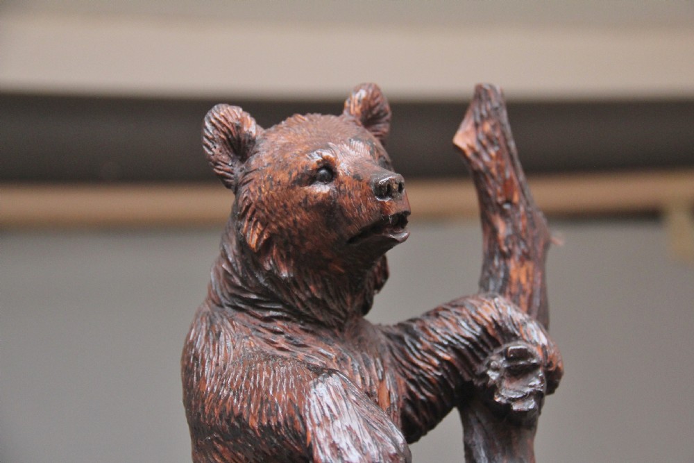 Early 20th Century walnut black forest bear hall stand View XIII