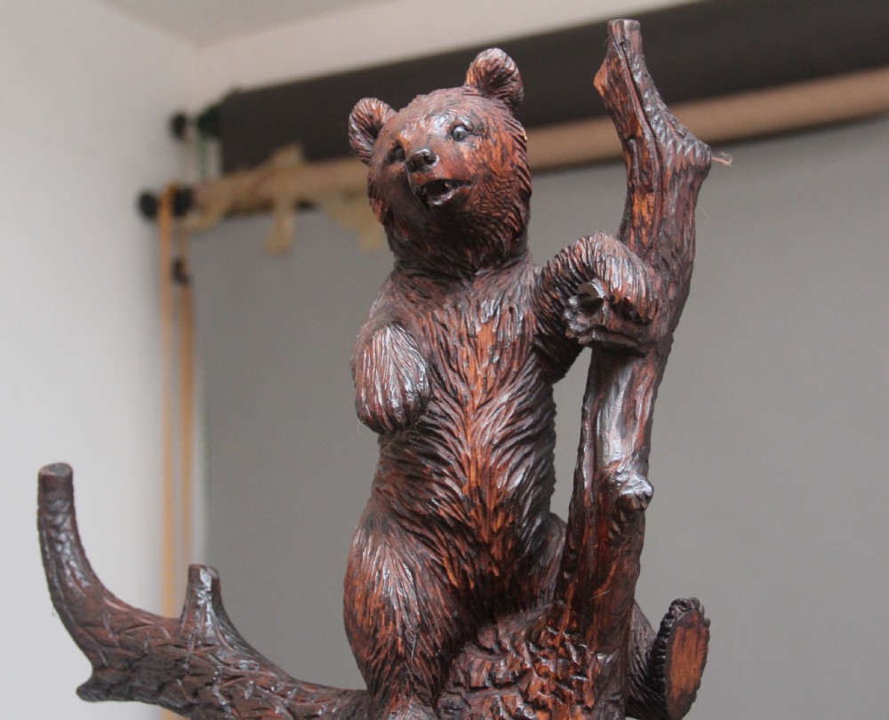 Early 20th Century walnut black forest bear hall stand View XIV