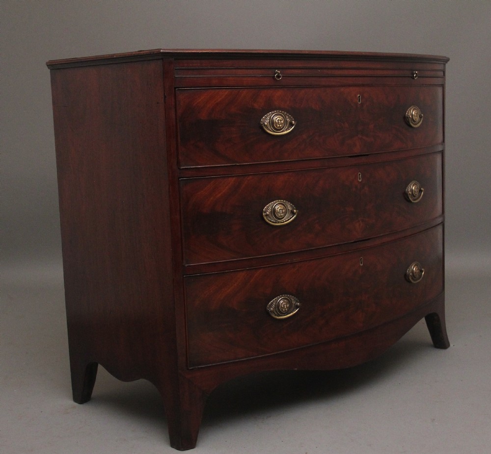 18th Century mahogany bowfront chest of drawers View III