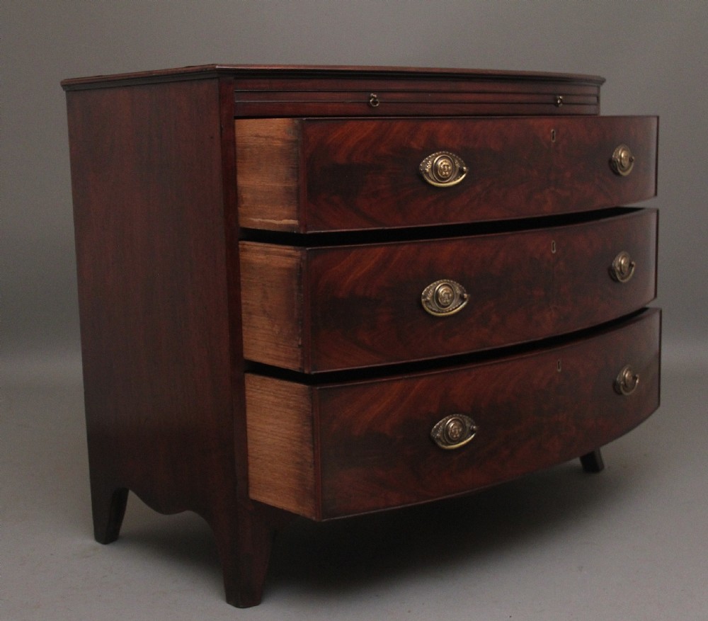 18th Century mahogany bowfront chest of drawers View V