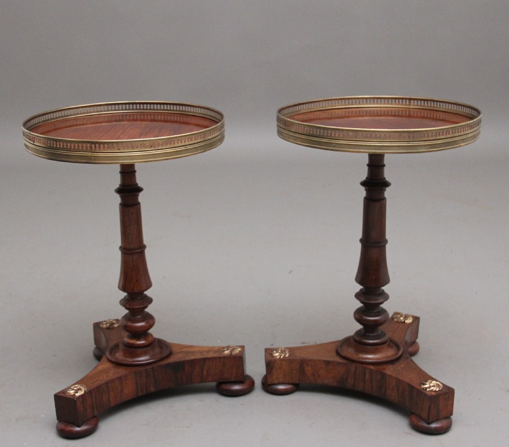 A decorative pair of early 19th Century rosewood wine tables View II