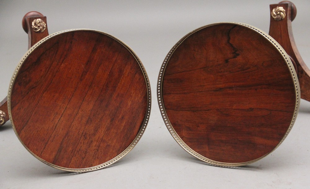 A decorative pair of early 19th Century rosewood wine tables View IV