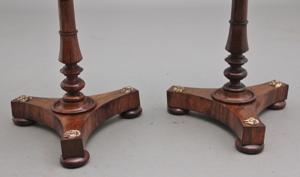 A decorative pair of early 19th Century rosewood wine tables View VI