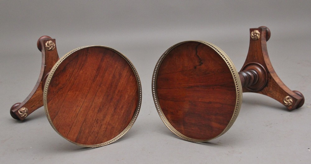 A decorative pair of early 19th Century rosewood wine tables View XI
