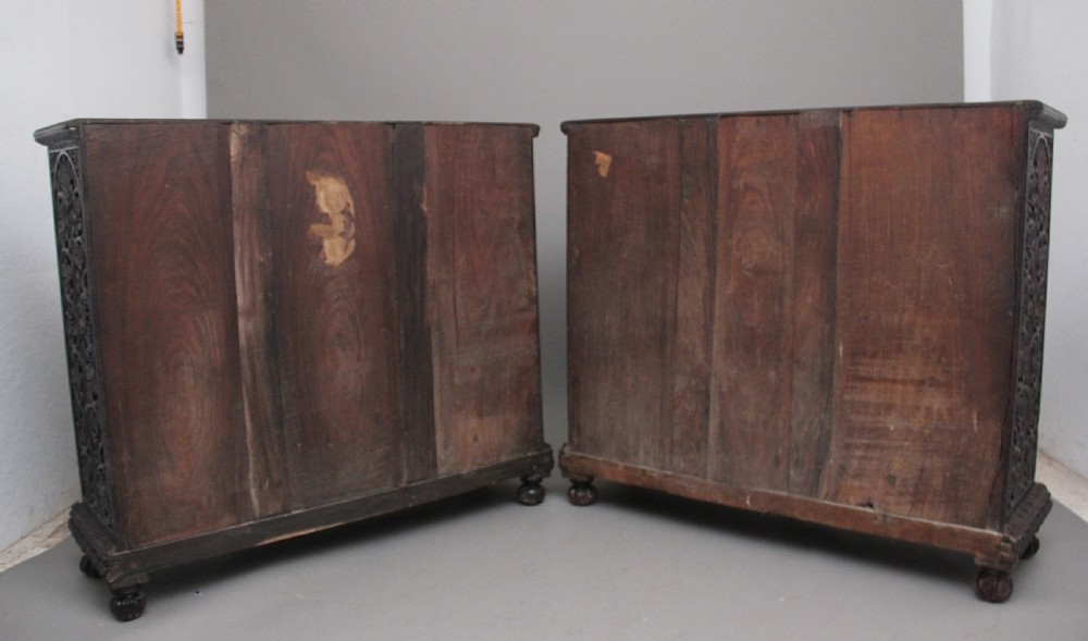 Pair of antique 19th Century Anglo-Indian carved cabinets  View VI