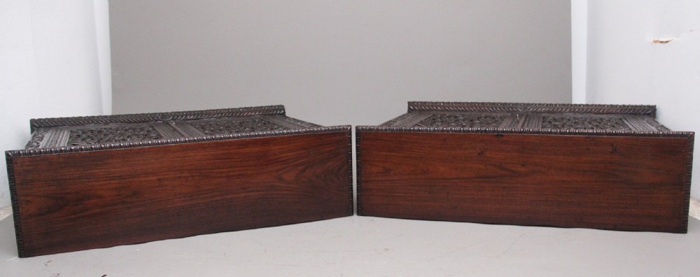 Pair of antique 19th Century Anglo-Indian carved cabinets  View IX