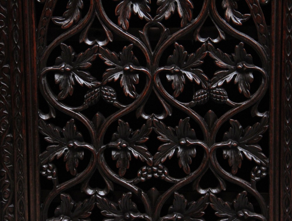 Pair of antique 19th Century Anglo-Indian carved cabinets  View XI