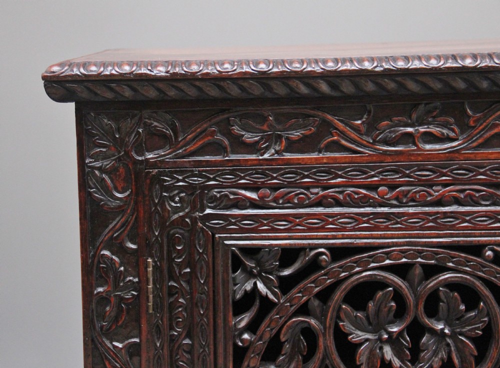 Pair of antique 19th Century Anglo-Indian carved cabinets  View XII