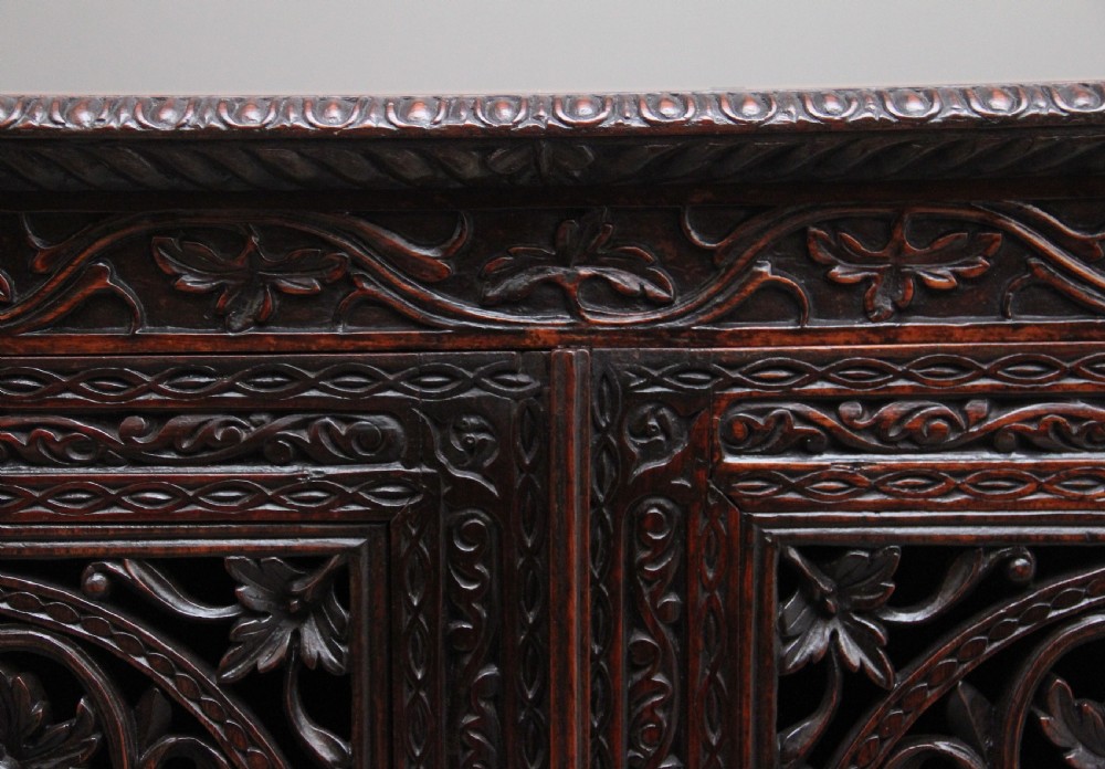 Pair of antique 19th Century Anglo-Indian carved cabinets  View XIV