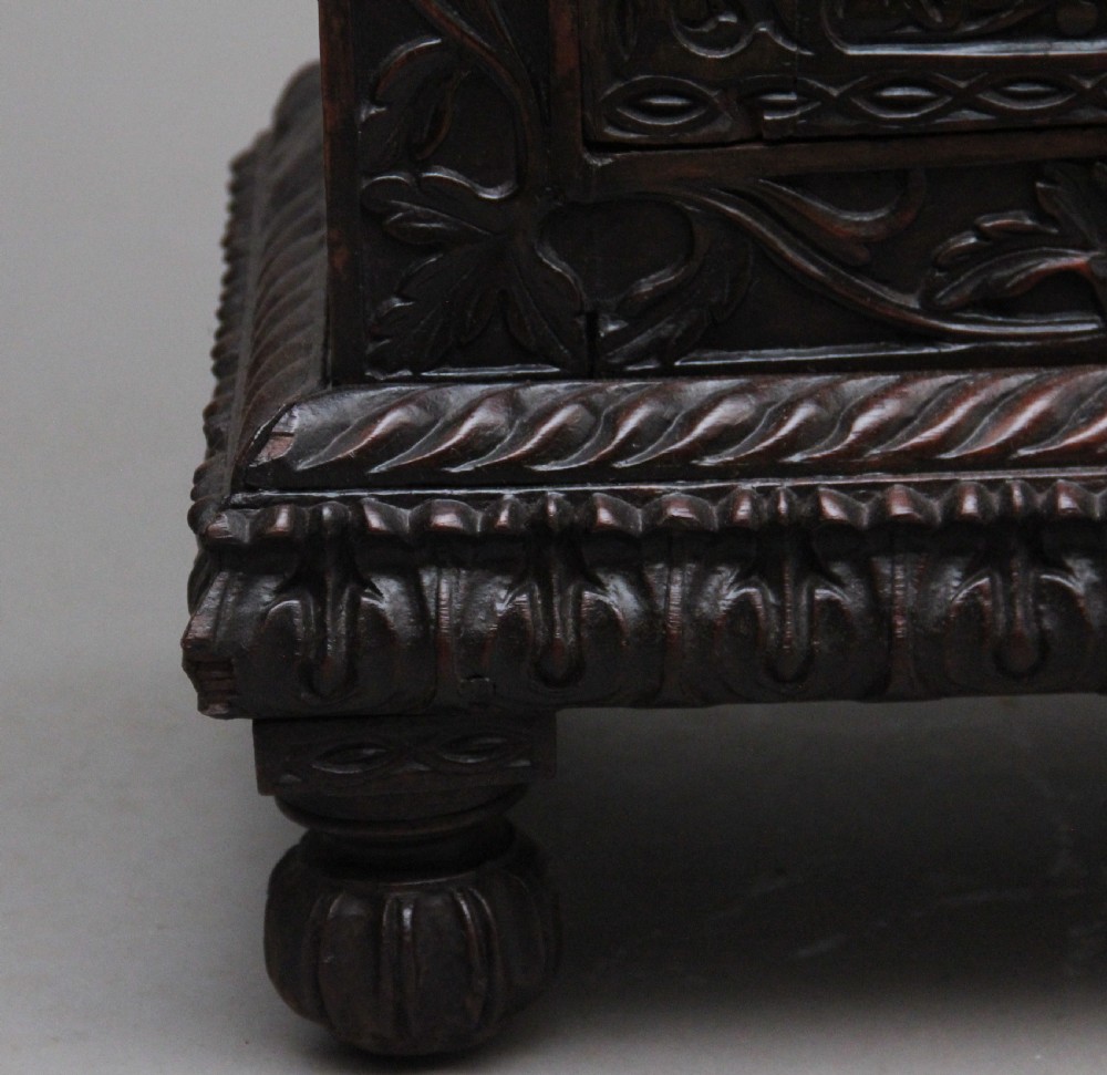 Pair of antique 19th Century Anglo-Indian carved cabinets  View XV