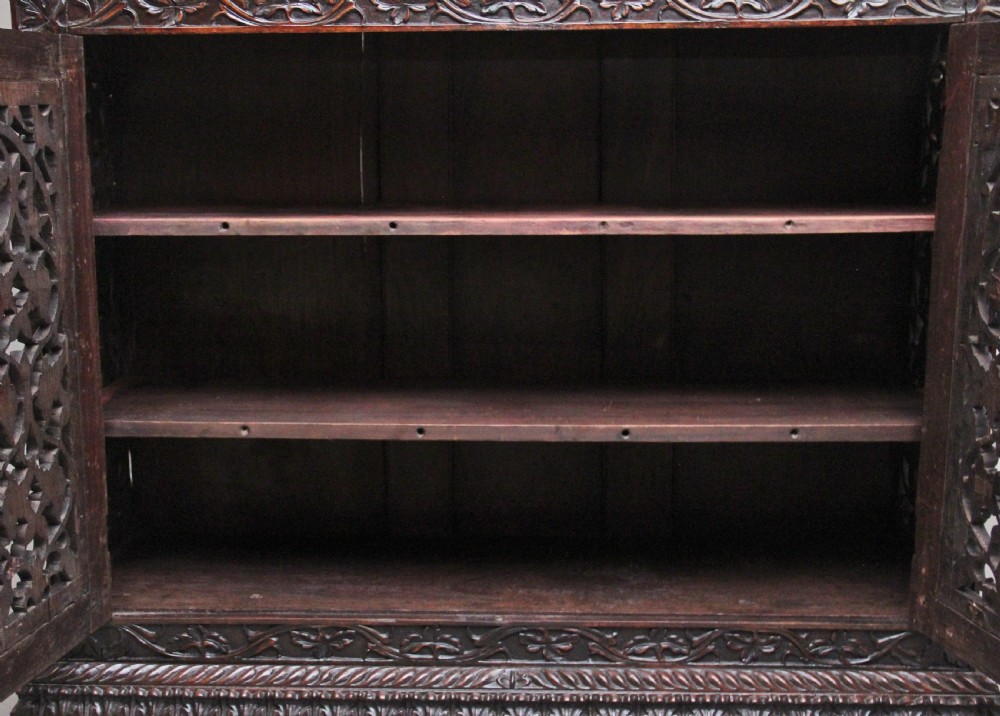 Pair of antique 19th Century Anglo-Indian carved cabinets  View XVI