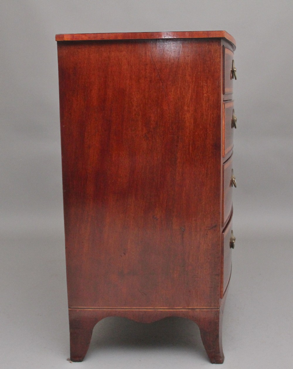 Decorative 18th Century mahogany bowfront chest of drawers View V