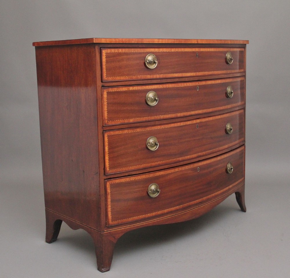 Decorative 18th Century mahogany bowfront chest of drawers View VII
