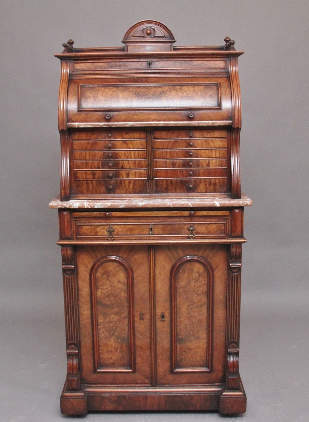 Decorative 19th Century Burr walnut dentist cabinet
