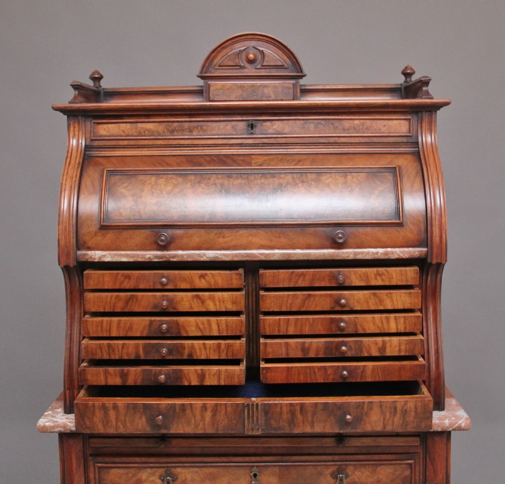 Decorative 19th Century Burr walnut dentist cabinet View VI