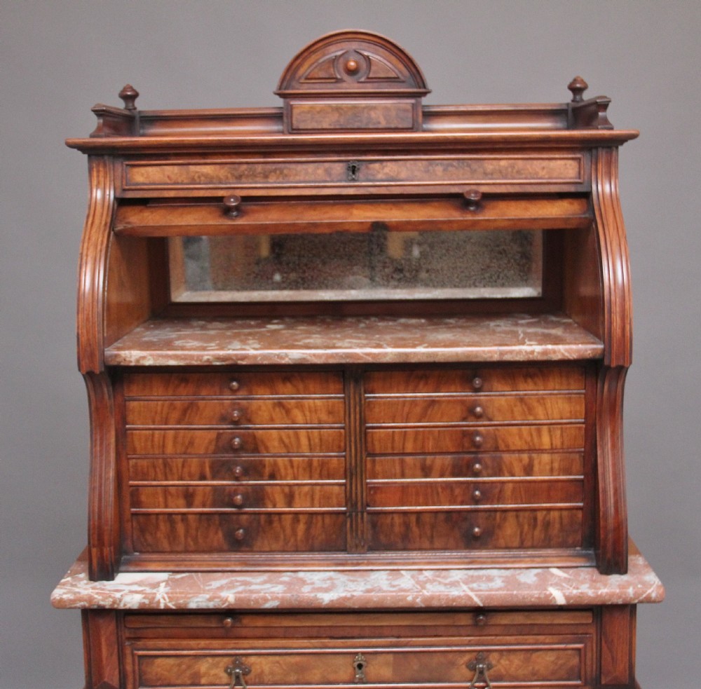 Decorative 19th Century Burr walnut dentist cabinet View VII