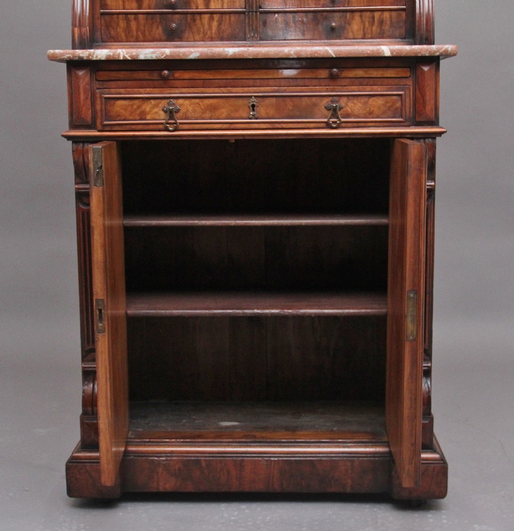 Decorative 19th Century Burr walnut dentist cabinet View XI