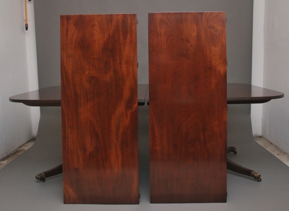 Large early 20th Century mahogany twin pedestal dining table View II