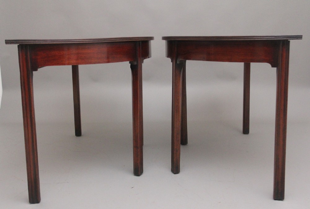 A fine pair of early 19th Century mahogany demi-lune console tables View IV