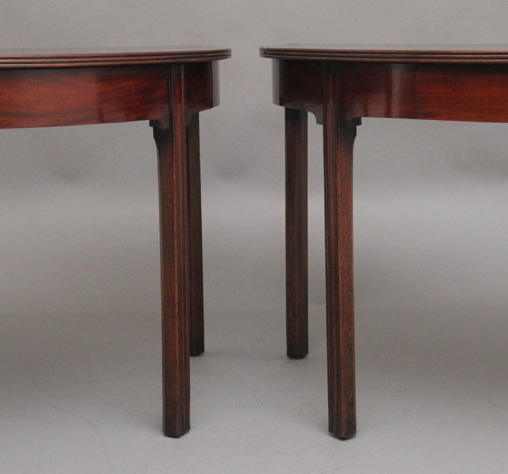 A fine pair of early 19th Century mahogany demi-lune console tables View VI