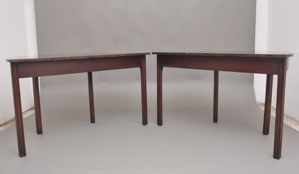 A fine pair of early 19th Century mahogany demi-lune console tables View IX