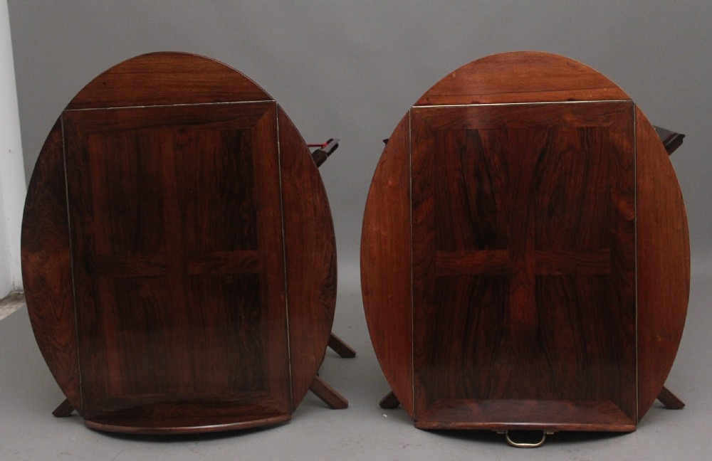 A pair of 19th Century rosewood folding butlers tray on stands View VII