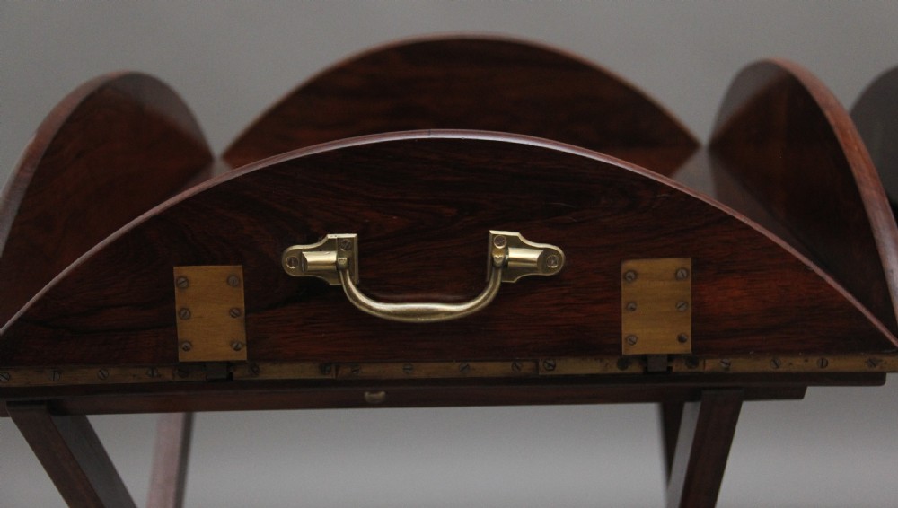 A pair of 19th Century rosewood folding butlers tray on stands View X