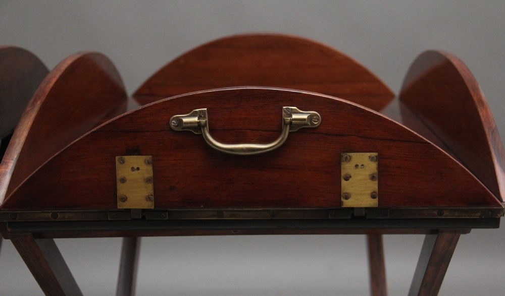 A pair of 19th Century rosewood folding butlers tray on stands View XI