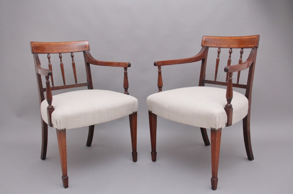 Pair of 19th Century mahogany armchairs